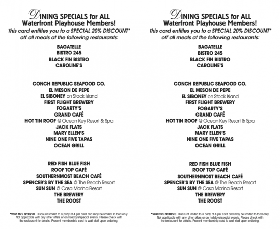 waterfront playhouse restaurant program