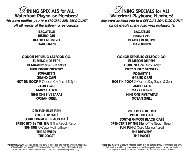 waterfront playhouse restaurant program
